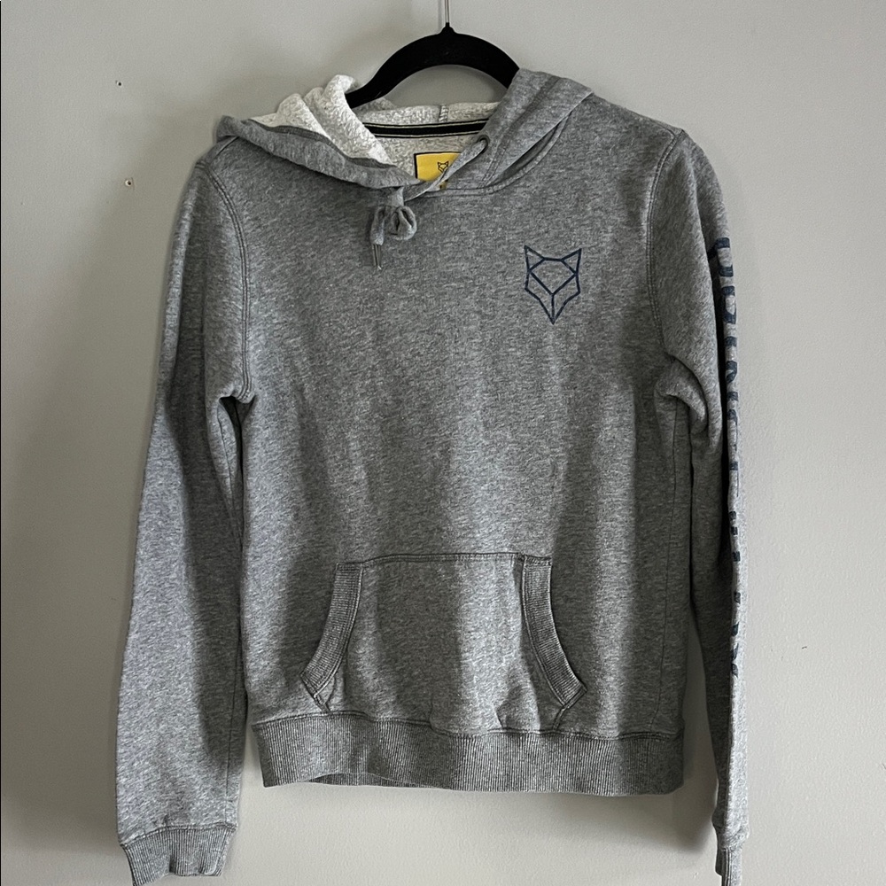 Prince & Fox Heather Gray Hoodie with Blue Logo